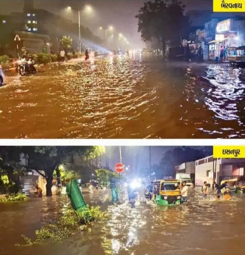 પૂર્વના 4 ઝોનમાં સરેરાશ સવા ત્રણ ઈંચ વરસાદ પડતા ઠેર ઠેર પાણી ભરાયાં